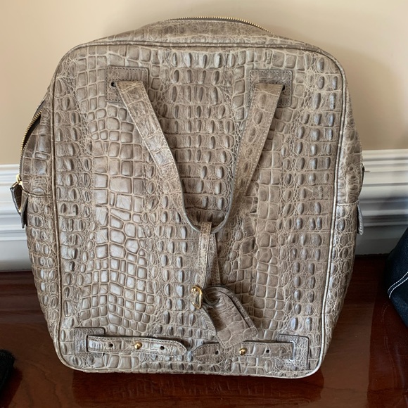 Brahmin Style Crocodile Backpack L’Inoui Korean Luxury brand leather unisex
